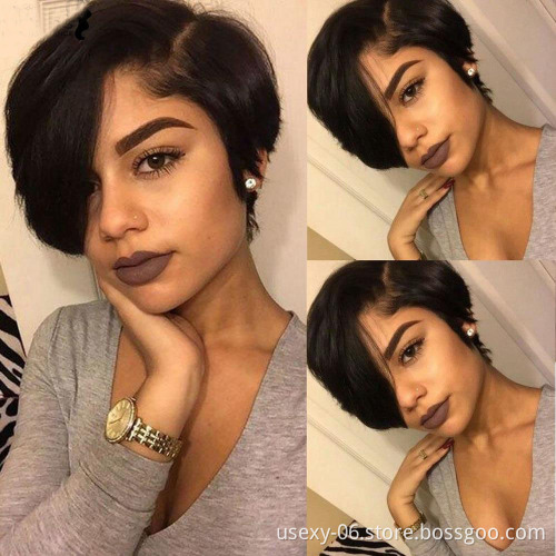 Wholesale Virgin Cuticle Aligned 100% Hair Human Hair Wigs Pixie Cut Short Brazilian Hair pixie wigs
